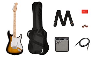 Squier Sonic Stratocaster 2-Colour Sunburst Electric Guitar Starter Pack with Amp & Gig Bag