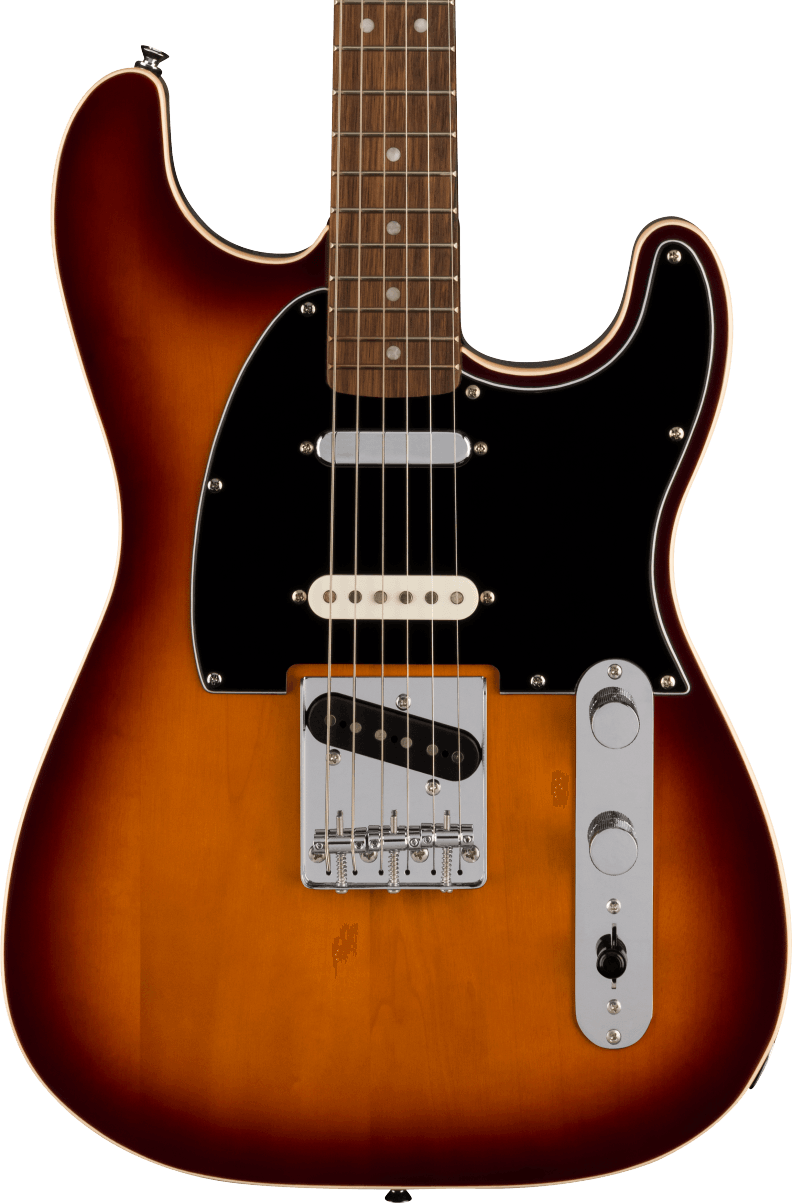 Squier Paranormal Custom Nashville Stratocaster Electric Guitar in Chocolate 2-Colour Sunburst - Andertons Music Co.