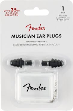 Fender Musician Series Black Ear Plugs - 27dB Noise Reduction