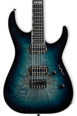 ESP E-II M-II HT Electric Guitar in Mercury Blue Burst