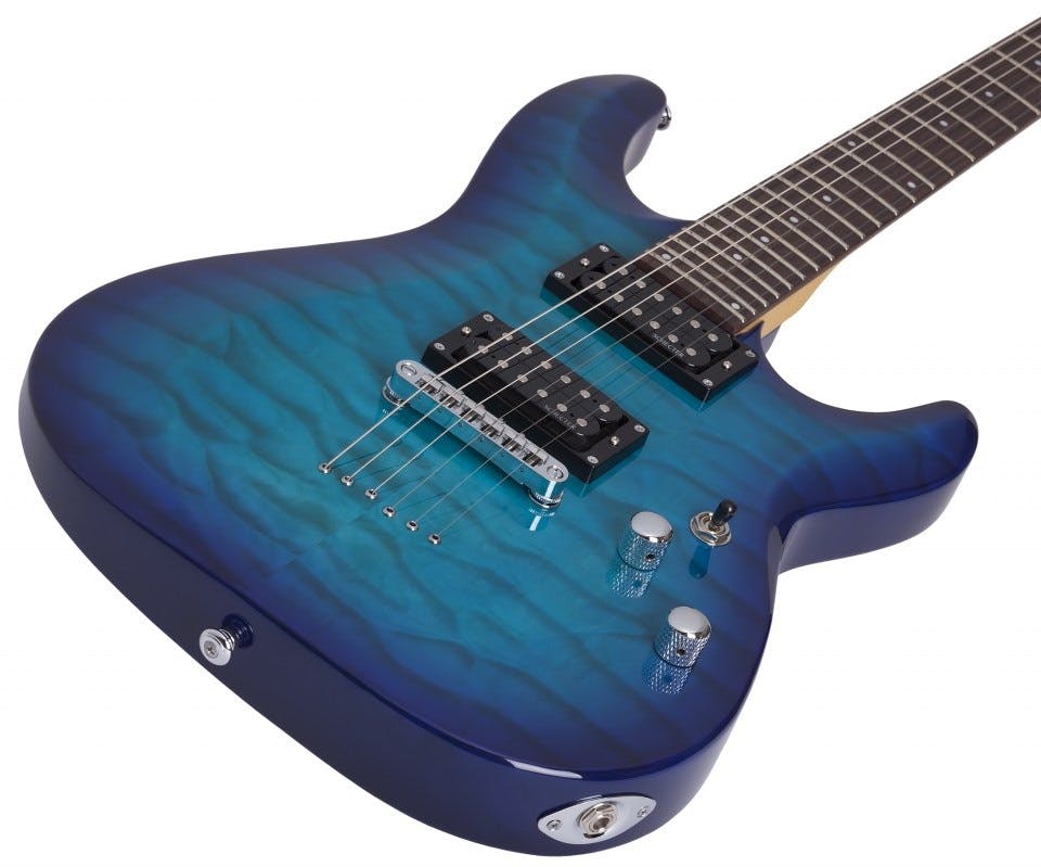 Schecter C-6 Plus Electric Guitar in Ocean Burst Blue - Andertons Music Co.