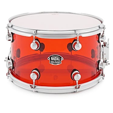 Natal Arcadia Acrylic 14 x 6.5 Acrylic Snare Drum in Trans Red