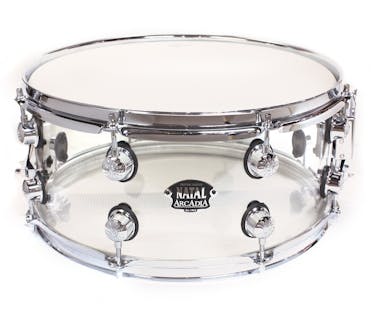 Natal Arcadia Acrylic 14 x 6.5 Acrylic Snare Drum in Transparent
