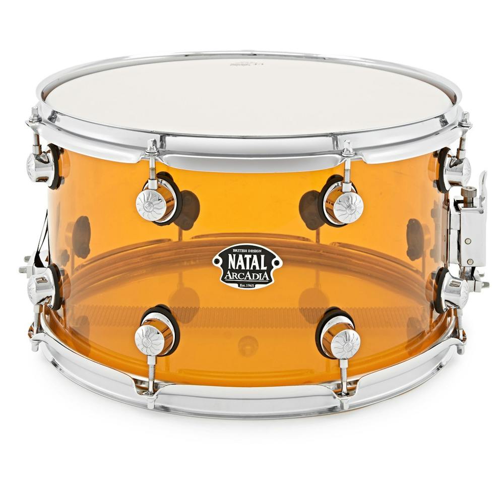 Natal Arcadia Acrylic 14 x 8 Acrylic Snare Drum in Trans Orange