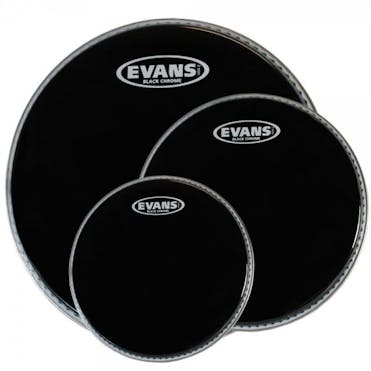Evans 10" / 12" / 16" Black Chrome Tom Head Pack
