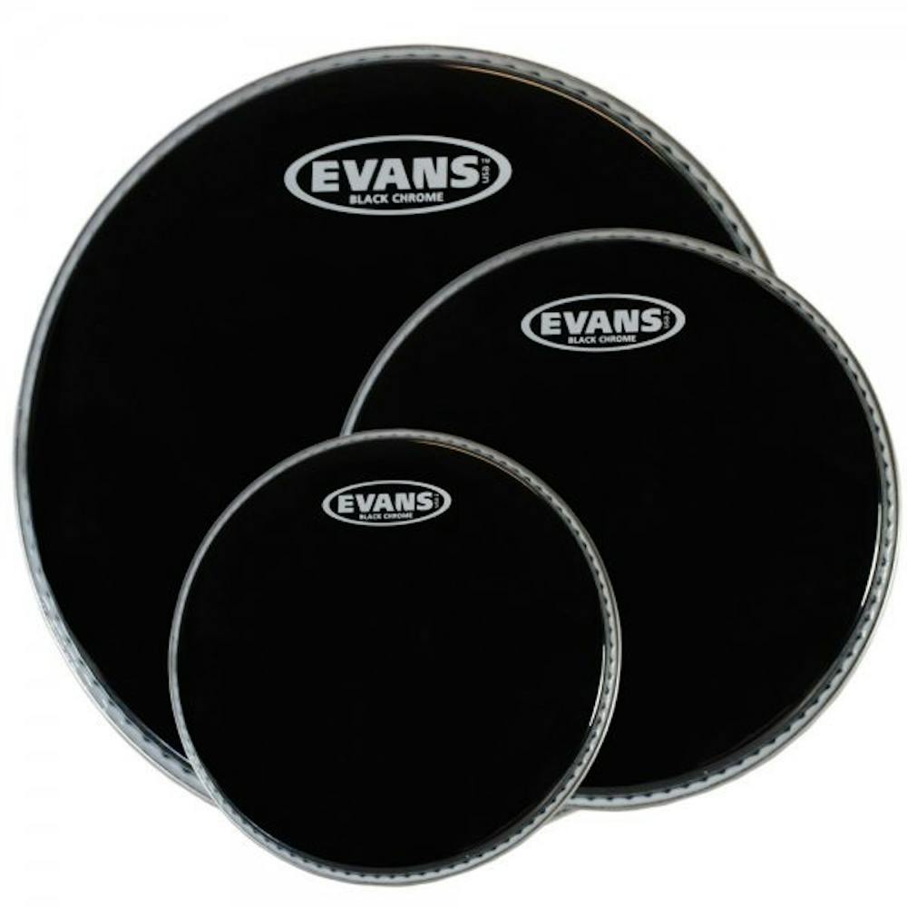 Evans 10" / 12" / 14" Black Chrome Tom Head Pack