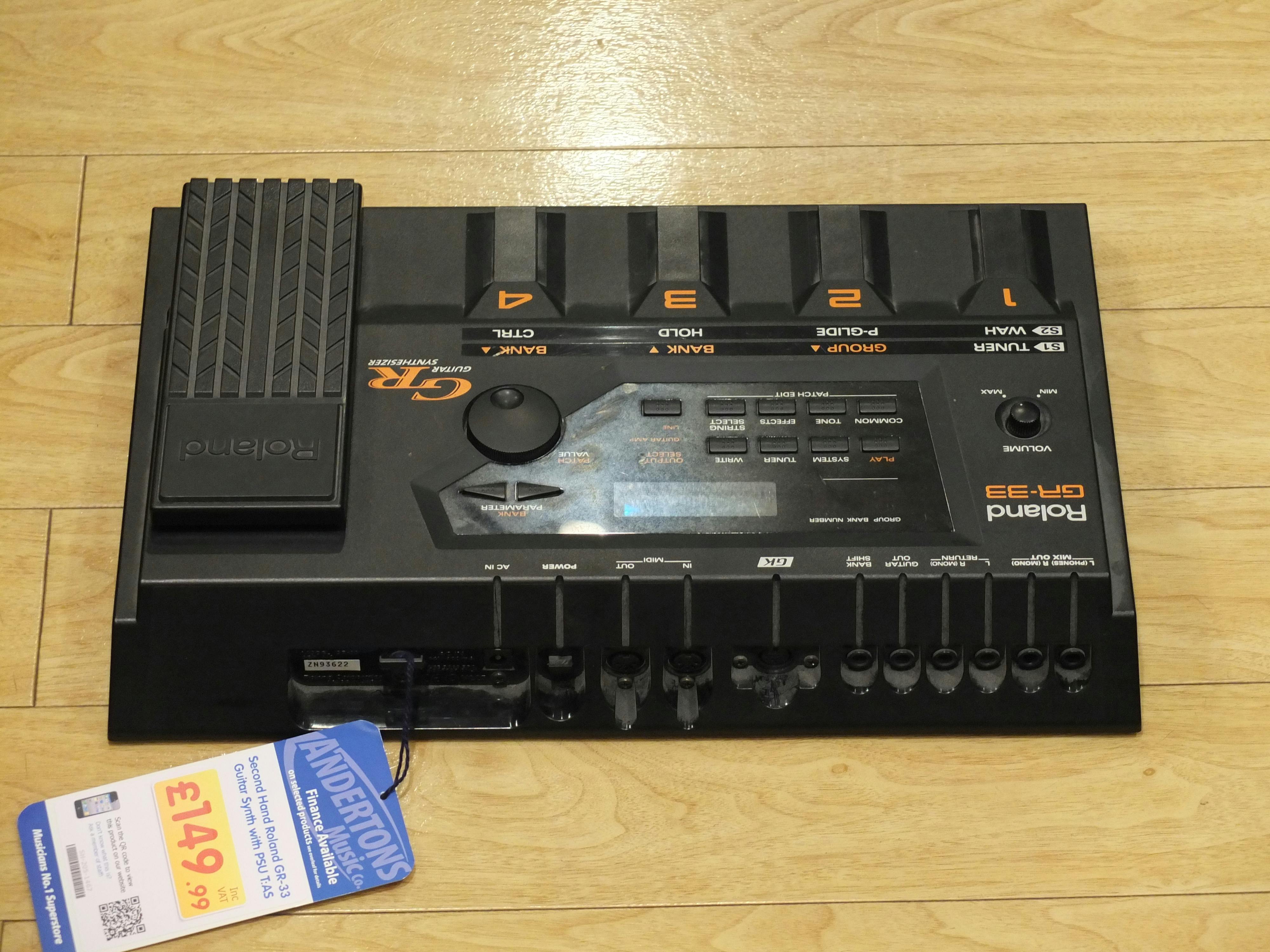 Second Hand Roland GR-33 Guitar Synth with PSU - Andertons Music Co.