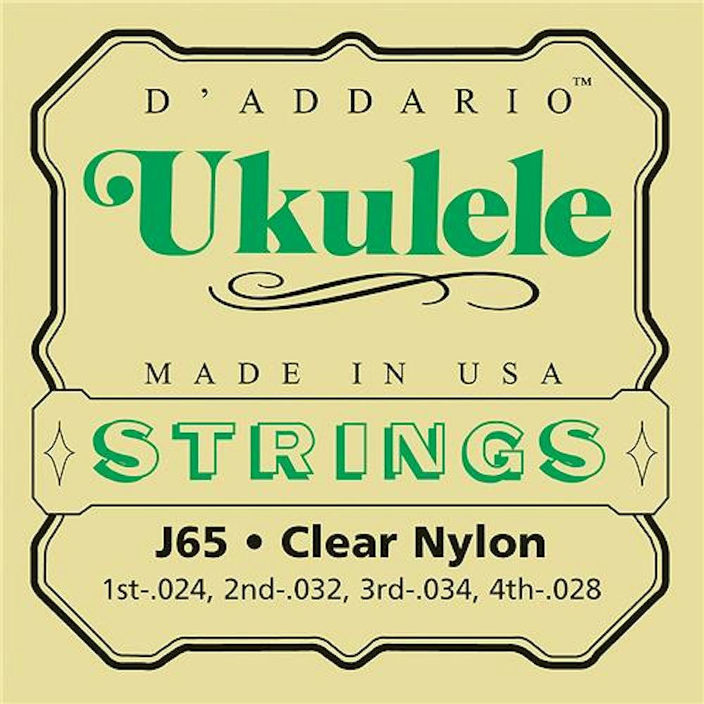 D'addario J65 Ukuele Clear Nylon Strings