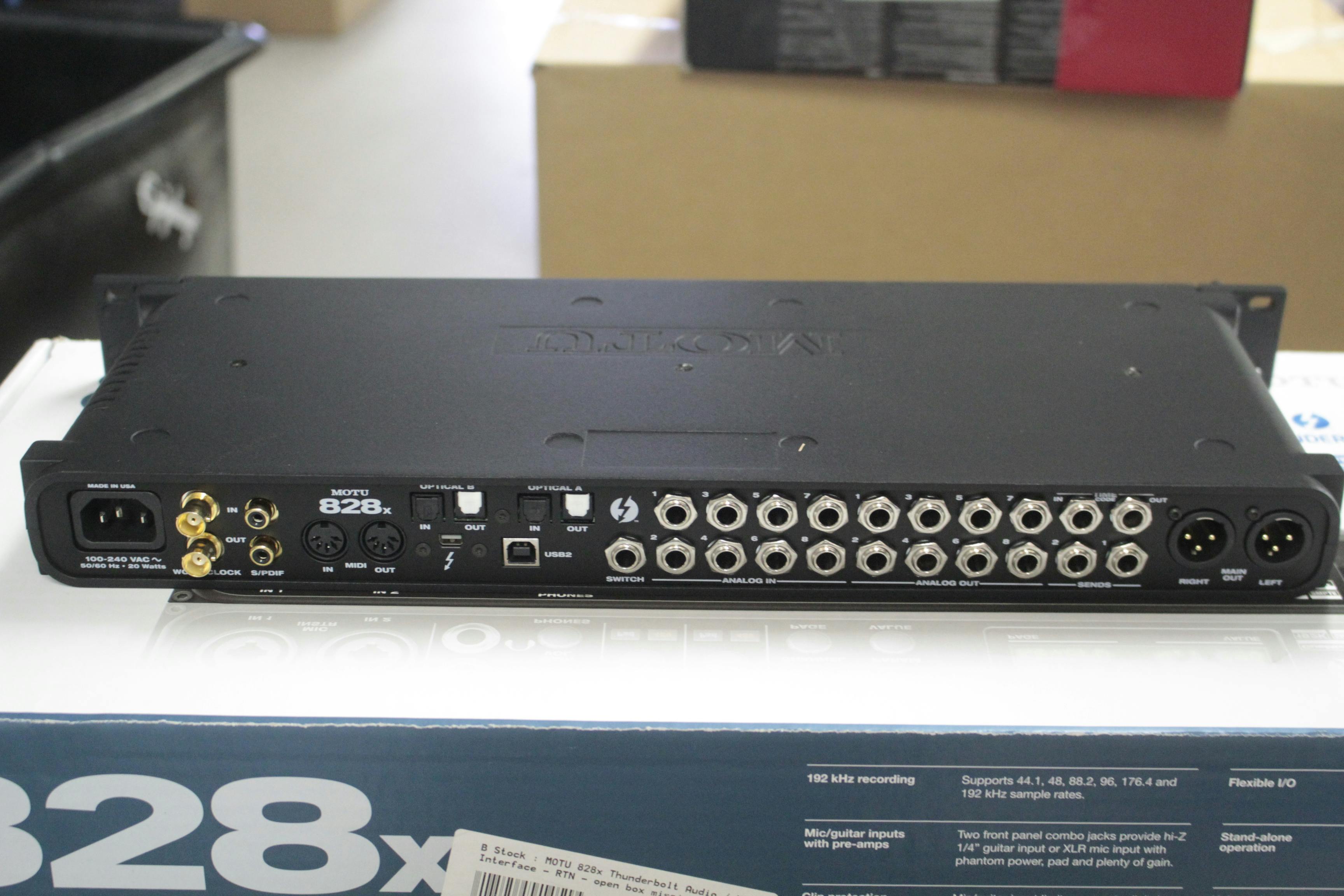 B Stock : MOTU 828x Thunderbolt Audio / MIDI Interface - RTN