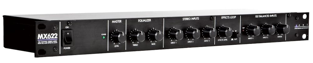 ART MX622 Rack Mixer - 3 XLR Inputs & 3 Stereo Channels
