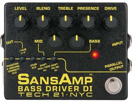 Tech 21 SansAmp Bass Driver V2 DI Preamp Pedal - Andertons Music Co.