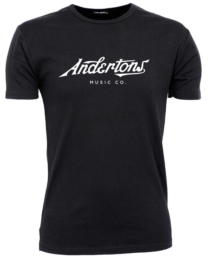 Andertons Classic Script Logo Fitted T-Shirt in Black
