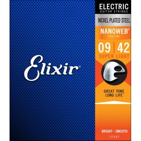 Elixir Nanoweb 9 42 Electric Guitar Strings