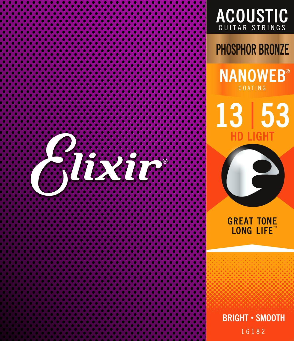 Elixir HD Light Acoustic Phosphor Bronze Strings 13 53