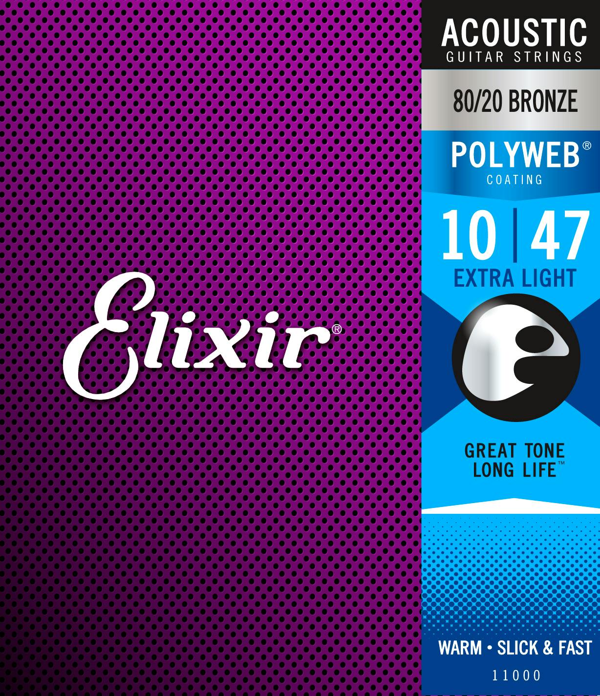 Elixir Polyweb Extra Light 10 47 Acoustic Strings Andertons Music Co