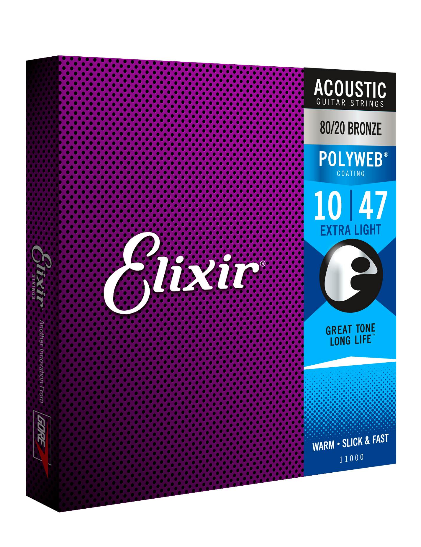 Elixir Polyweb Extra Light 10 47 Acoustic Strings Andertons