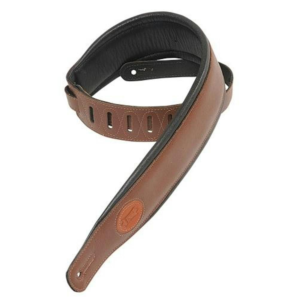 Levy MSS2-BRN Guitar Strap in Brown Leather
