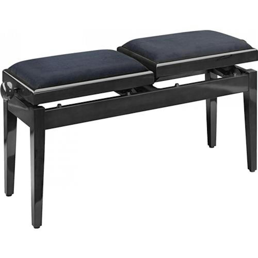 Stagg Twin Rise Fall Piano Bench in Polished Black