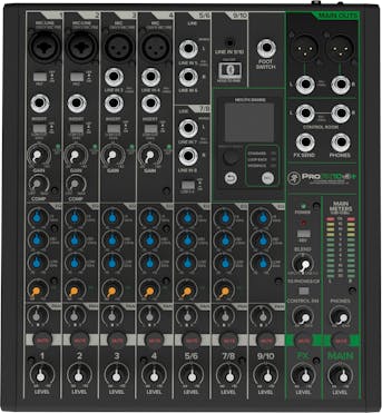 Mackie PROFX10 V3+ Mixer with 4 Mic Inputs & Digital FX