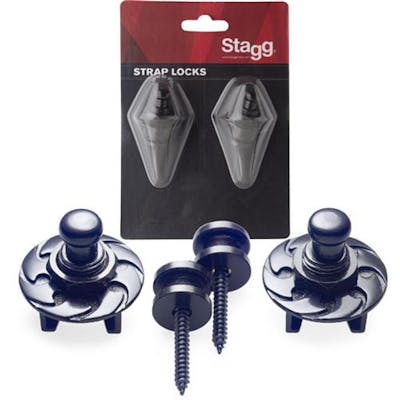 Stagg SSL1BK Strap Locking Buttons in Black Finish