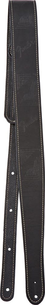 Fender Monogrammed Leather Guitar Strap in Black