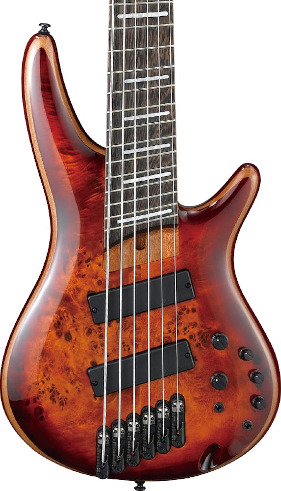 Ibanez SRMS806-BTT Multiscale 6 String Bass in Brown Toppers Burst