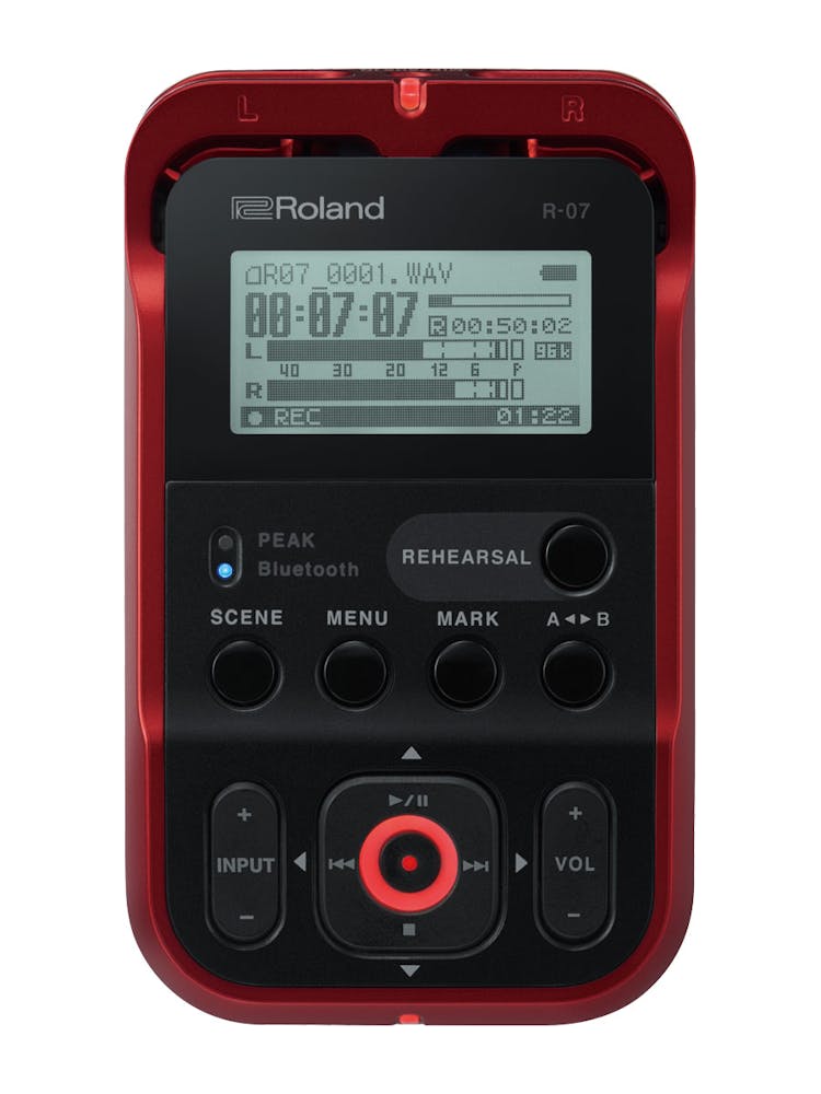 Roland R-07 High-Resolution Portable Audio Recorder in Red