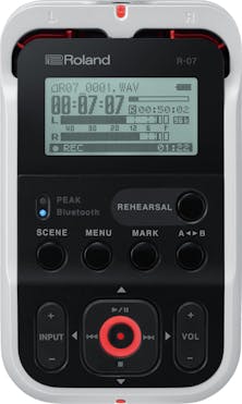 Roland R-07 High-Resolution Portable Audio Recorder in White