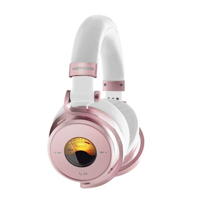 Meters Over Ear ANC & Bluetooth Rose Gold & White Over Ear High Res Audio Wireless & Wired Headphones
