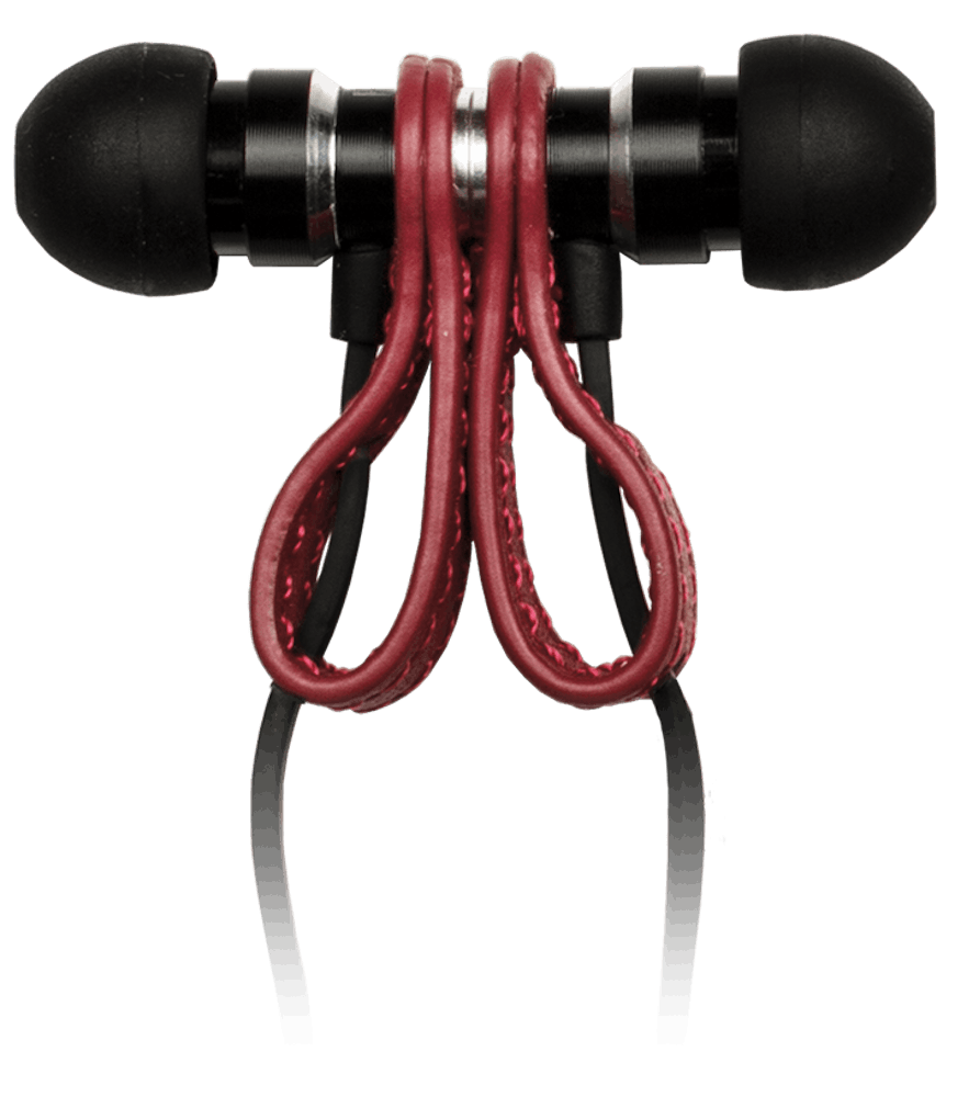 Meters Magnetic Wired In-Ear Audio Monitors in Red Leather