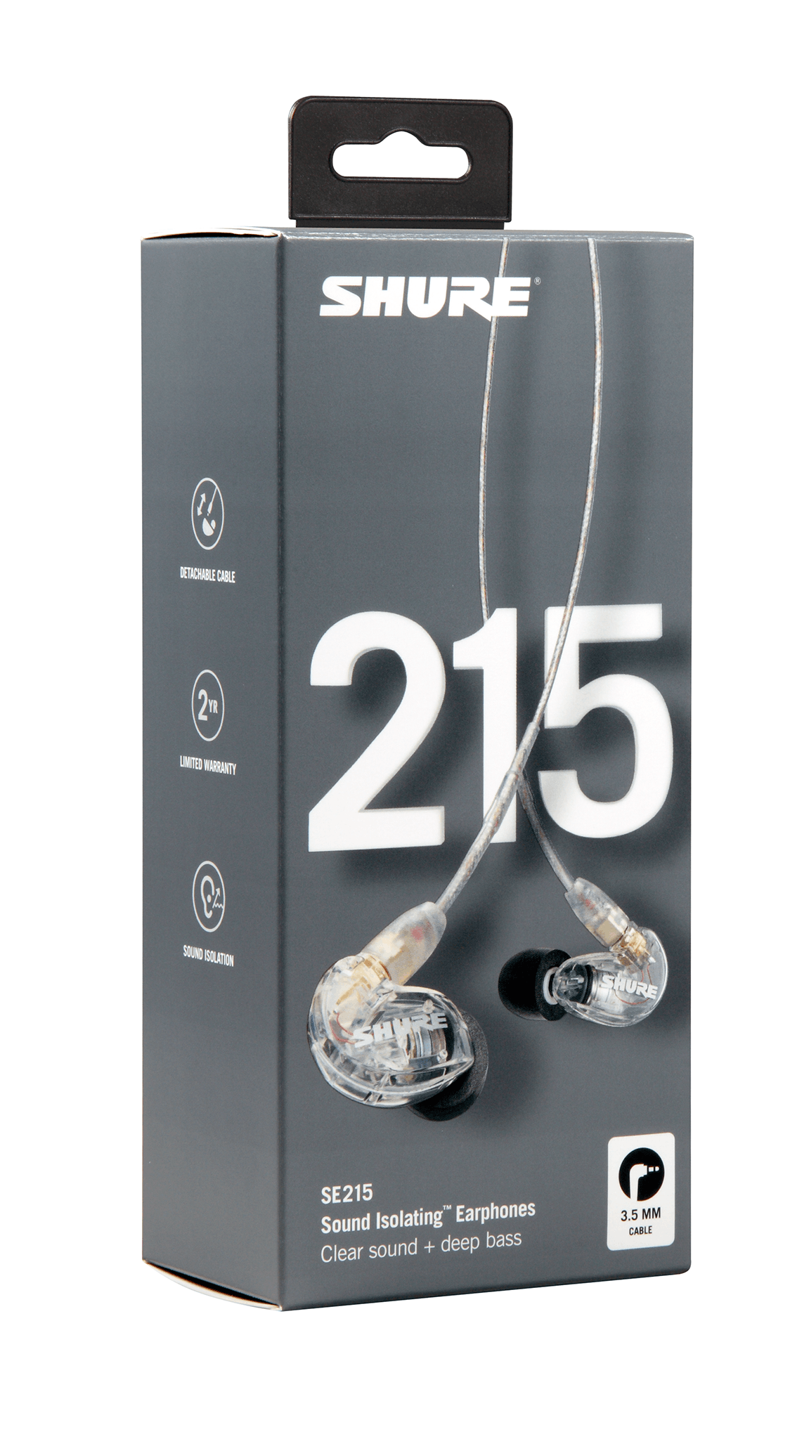 Shure SE215-CL Sound-Isolating In-Ear Stereo Earphones (Clear)