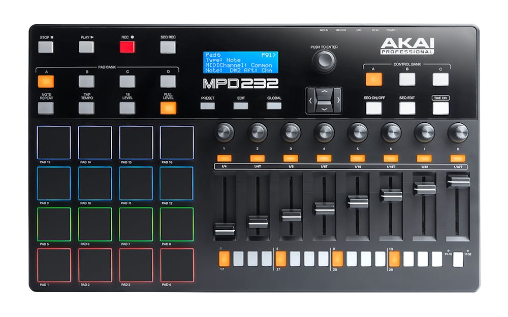 Akai Professional MPD232 USB Midi Pad Controller with 32 Step Sequencer