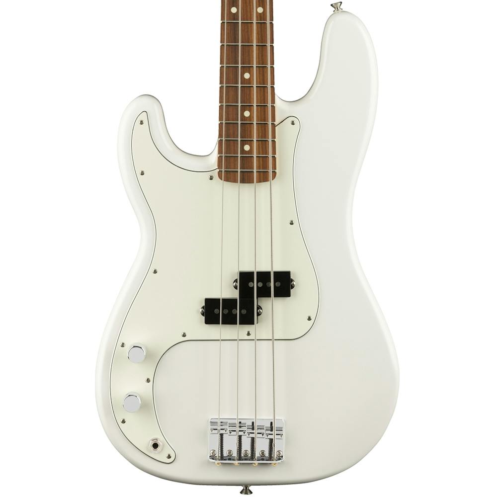 Fender Player Precision Bass Left Handed with Pau Ferro Fretboard in Polar White