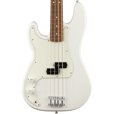 Fender Player Precision Bass Left Handed with Pau Ferro Fretboard in Polar White