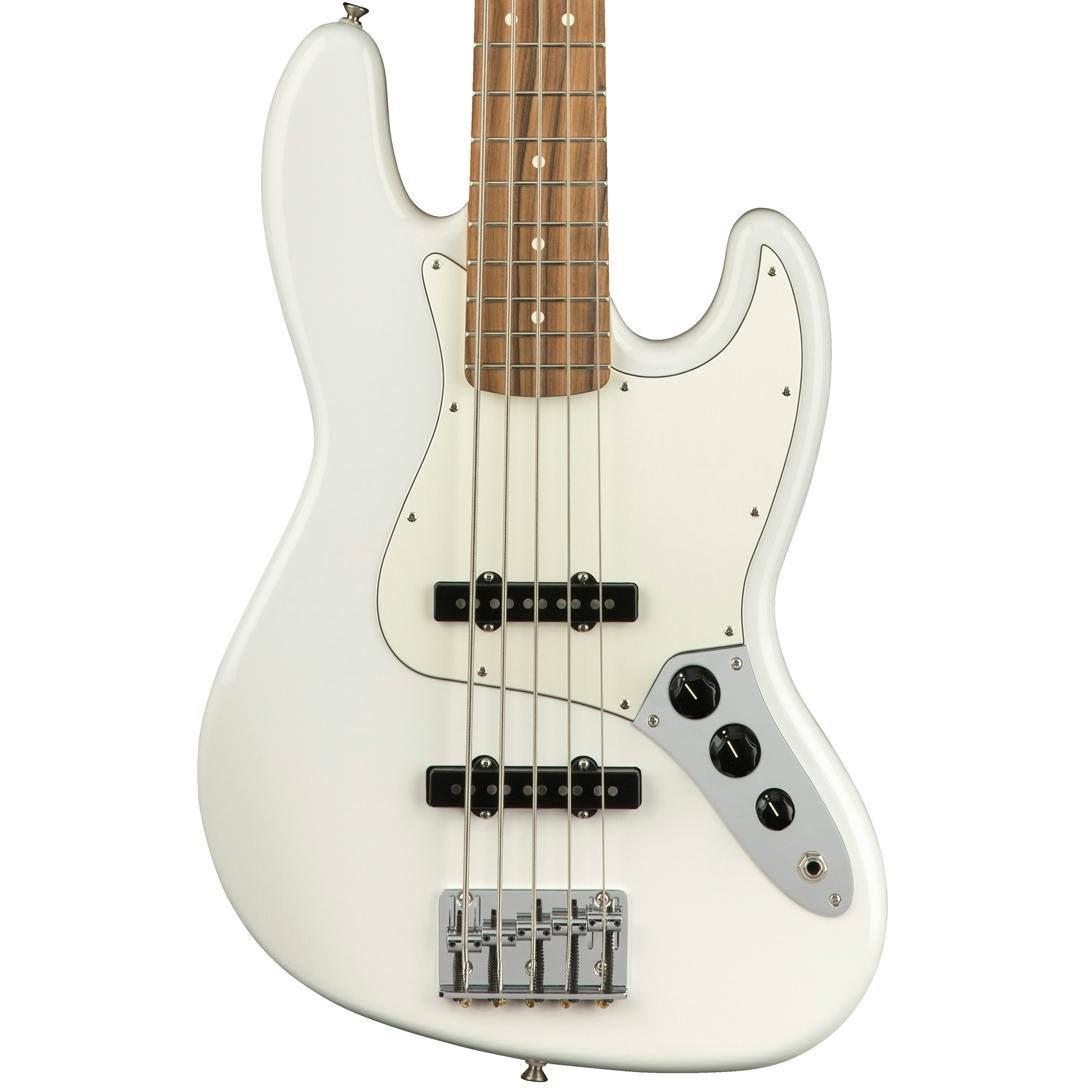 fender jazz bass 5 string white