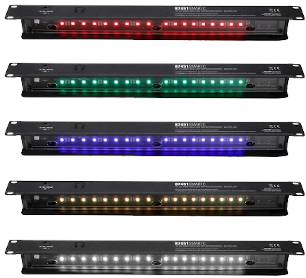 Adam Hall 19-inch LED Sensor Rack Light 1U Multicolour