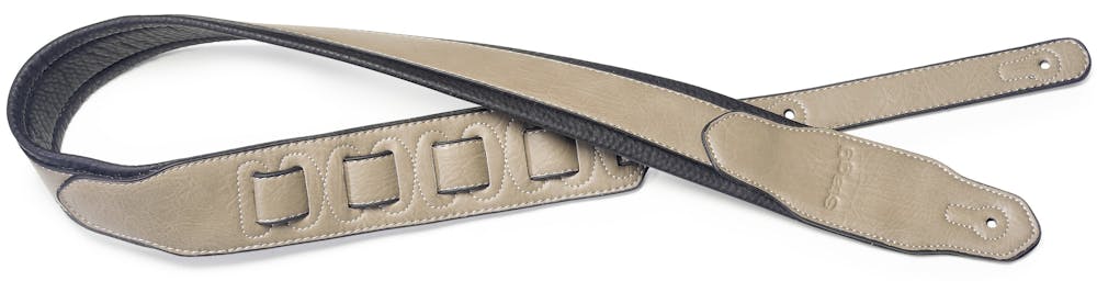 Stagg Beige Padded Leatherette Guitar Strap w/ Triangular End