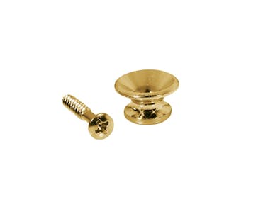 Metal Guitar Strap Buttons 13mm in Gold x2 (V-Model)