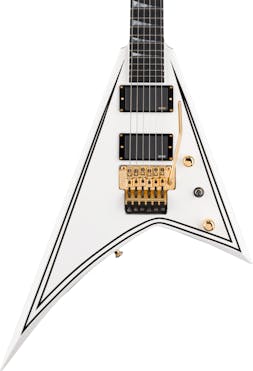 Jackson MJ Series Rhoads RR24MG Electric Guitar in White with Black Pinstripes
