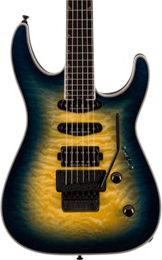 Jackson Pro Plus Series Soloist SLA3Q Electric Guitar in Amber Blue Burst