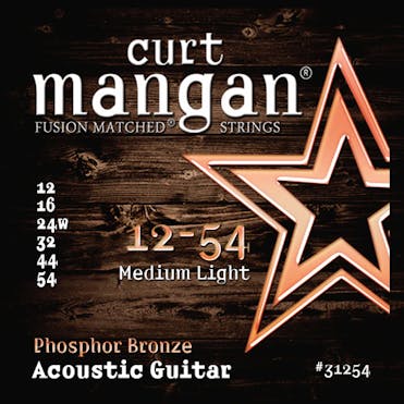 Curt Mangan Strings 12-54 PhosPhor Bronze Medium Light Acoustic Guitar Strings