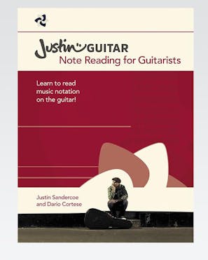 JustinGuitar Note Reading for Guitarists Book