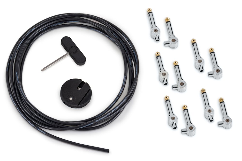 Rockboard PatchWorks Solderless Set - 10 Plug, 118" Cable, 1 Cutter ,1HexKey - Chrome
