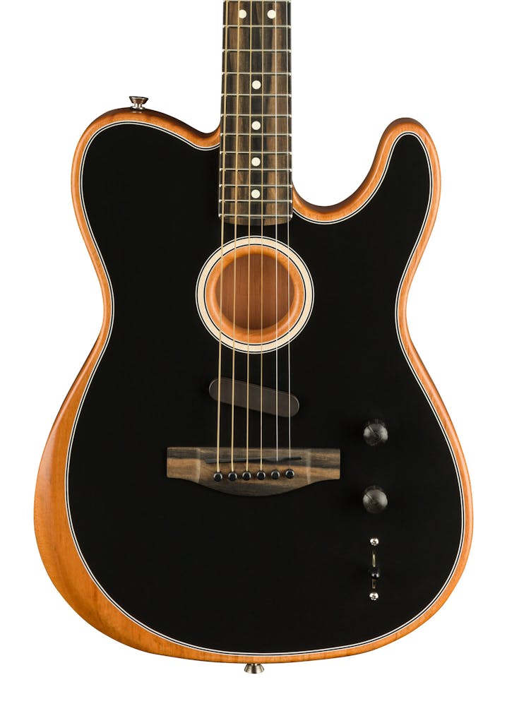 Fender American Acoustasonic Telecaster Acoustic/Electric Guitar in Black