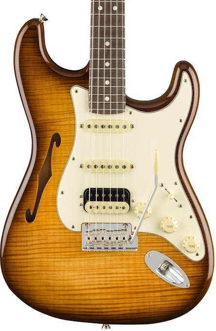 Fender Rarities Collection Ltd Ed Thinline HSS Stratocaster w Flamed Maple Top in Violin Burst
