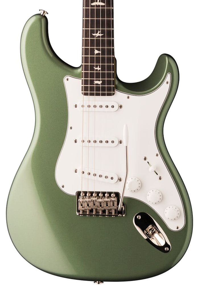 dark green electric guitar