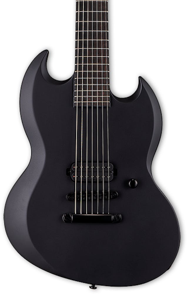 ESP LTD Viper-7 Baritone Black Metal in Black Satin