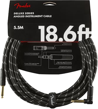 Fender Deluxe Series Instrument Cable Straight/Angle 18.6' in Black Tweed