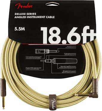 Fender Deluxe Series Instrument Cable Straight/Angle 18.6' in Tweed