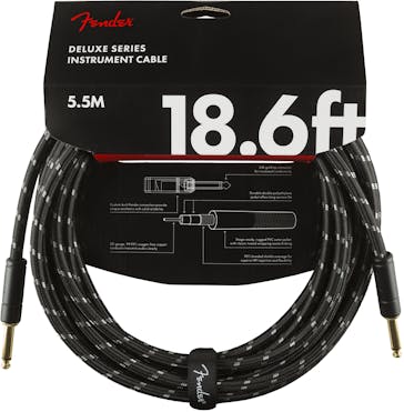 Fender Deluxe Series Instrument Cable Straight/Straight 18.6' in Black Tweed